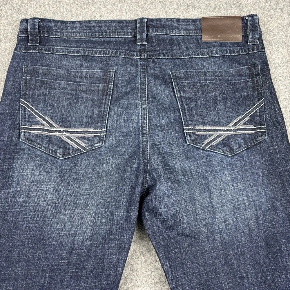 TK Axel Slim Boot Jeans‎ Mens 38x32 (Fits 40x32) Dark Wash Western Blue Denim